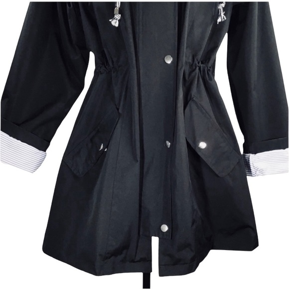 Women’s Front Zipper + Snaps Hooded Rain Jacket Fully Lined Black Size L… - Picture 13 of 16